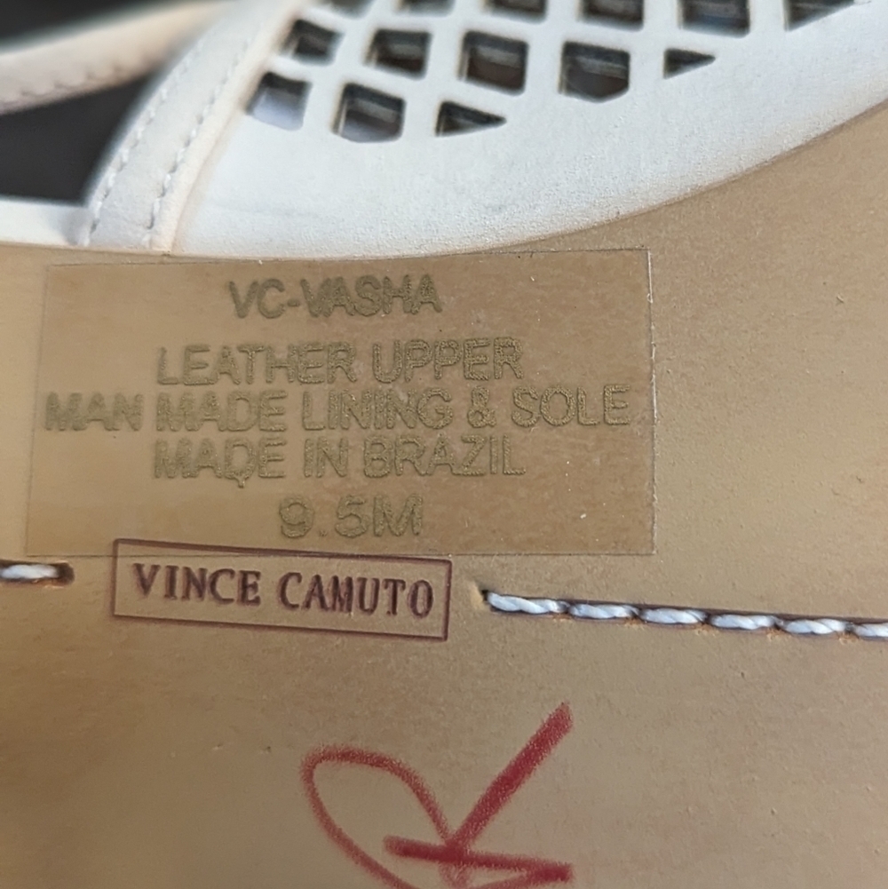 Vince Camuto Vasha Lace Tie Up High Heel Strappy Cutout Nude Beige Sandals 9.5 - Picture 12 of 14